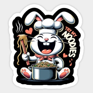 Joyful Tastes: Hopping Into Flavor with Chef Bunny Sticker